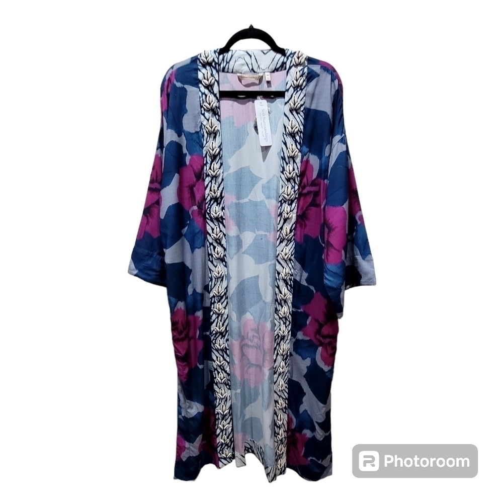 NWT Soft Surroundings Embellished Nautical Duster Coverup | OS Fits Upto 2X - Picture 4 of 15